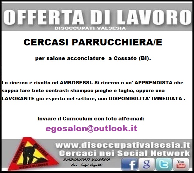 cercasi lavoro parrucchiera